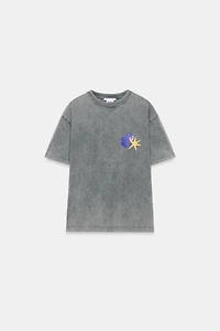 WASHED EFFECT AGUSTINA SHUAN PRINT T-SHIRT