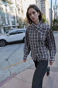 PLAID WRAP SHIRT