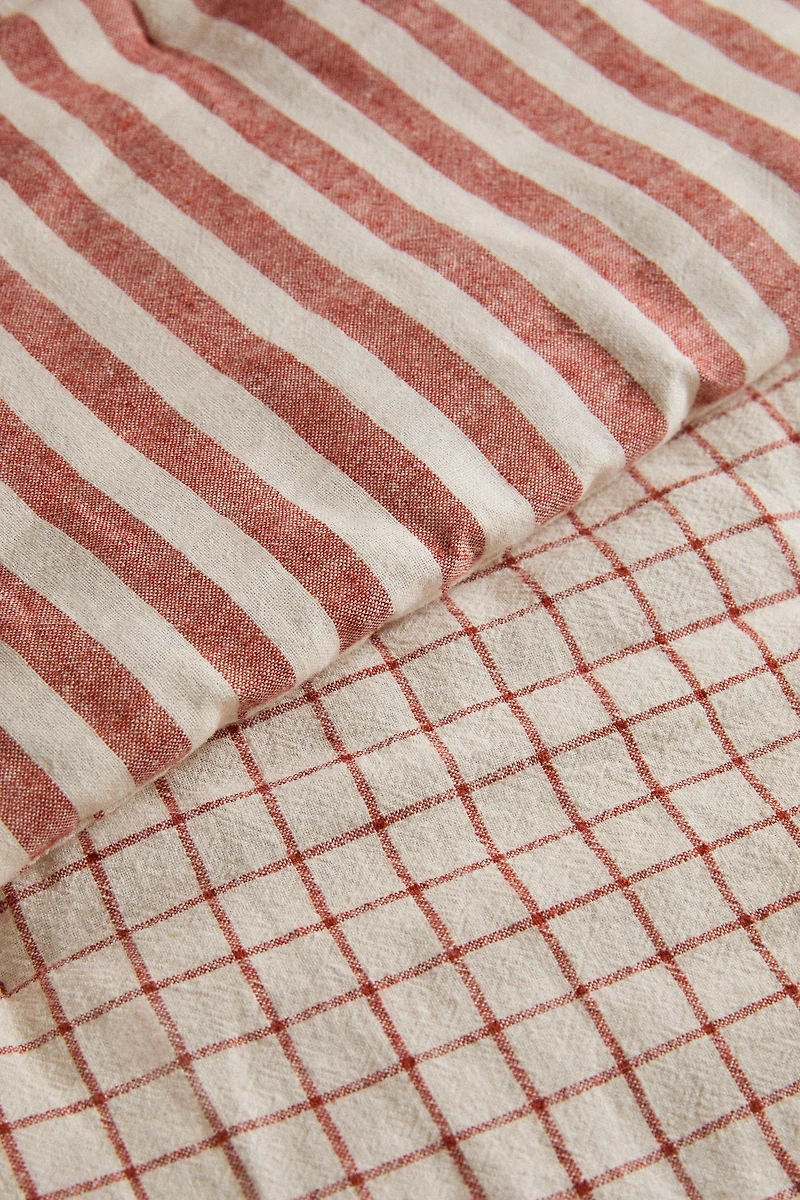 KIDS' LINEN AND COTTON STRIPED QUILT