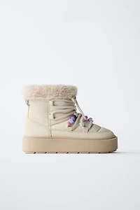 BOTTINES FANTAISIE EFFET FOURRURE