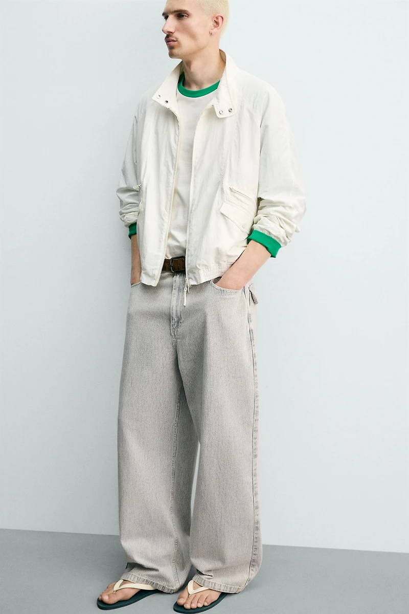 RELAXED STRAIGHT FIT STRIPED PANTS