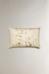 SATEEN PILLOWCASE WITH LEAF PRINT