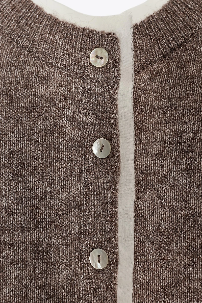COMBINATION KNIT CARDIGAN