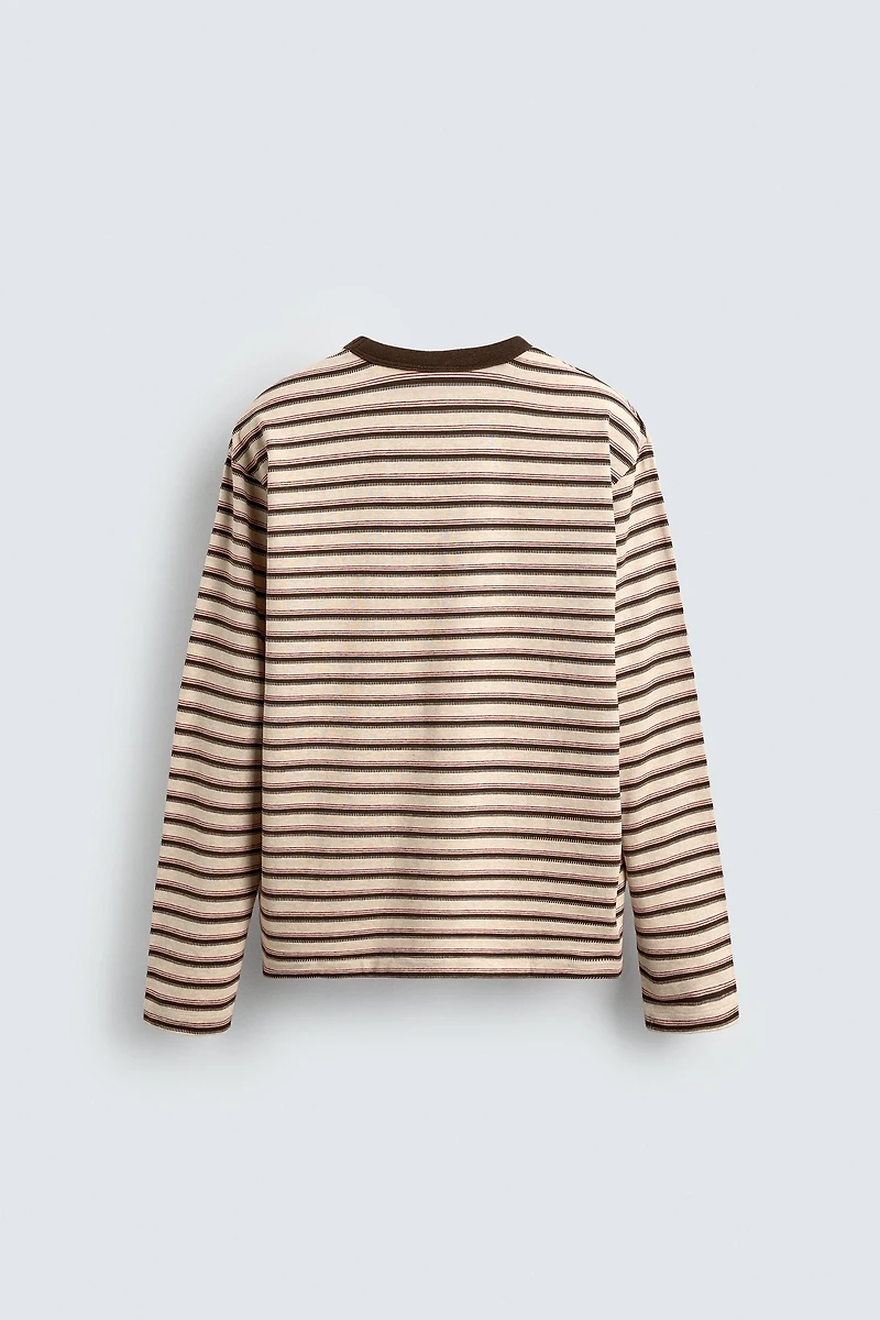 T-SHIRT JACQUARD À RAYURES