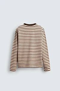 T-SHIRT JACQUARD À RAYURES