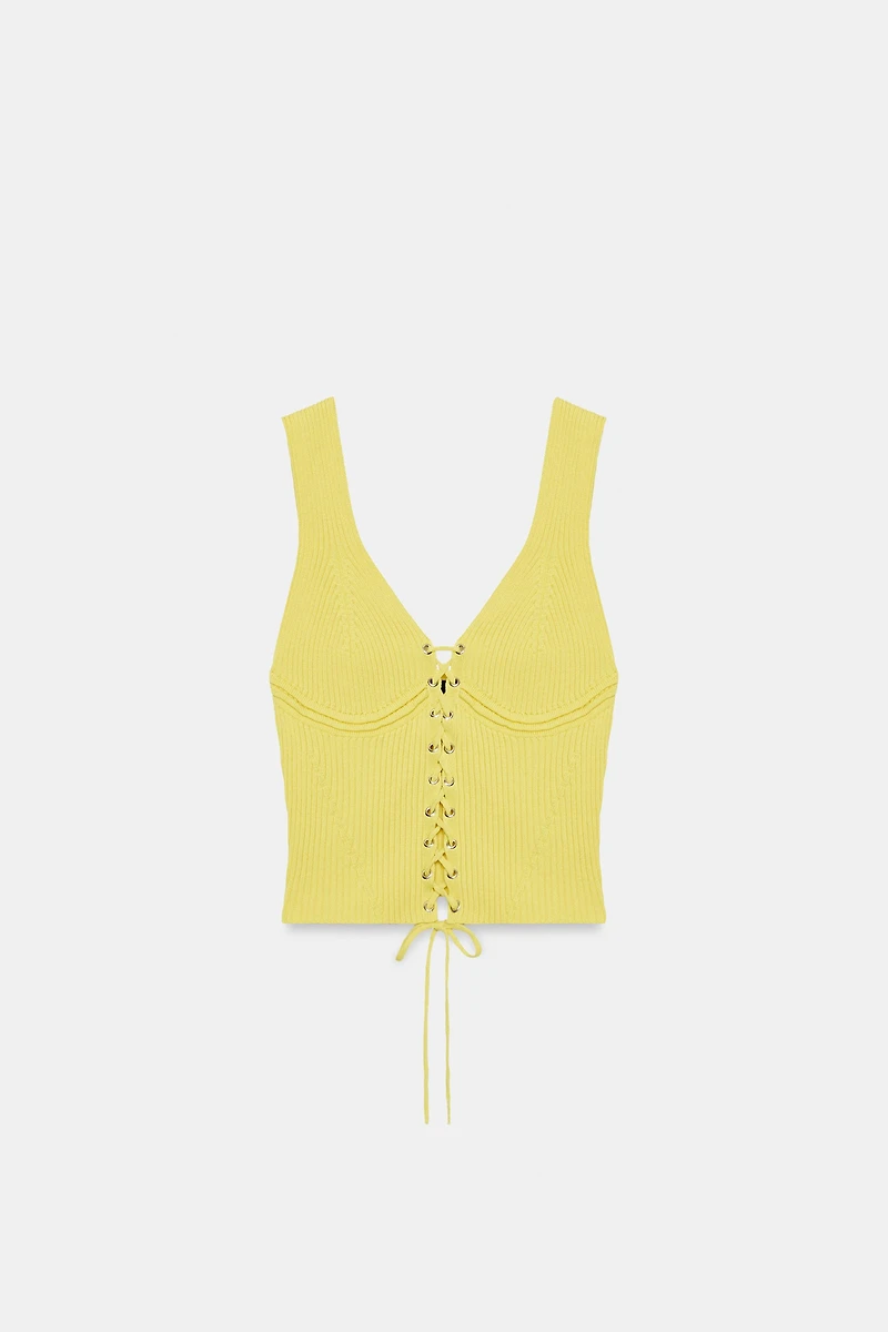 RIB KNIT CORSET TOP