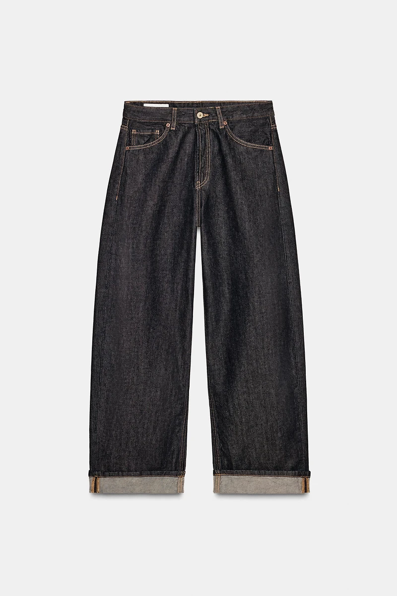 JEAN TRF BAGGY REPLIÉ TAILLE MI-HAUTE