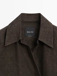 Total look melange linen overshirt