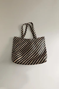 BRAIDED LEATHER TOTE BAG