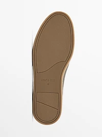 Tumbled nappa leather moc toe shoes