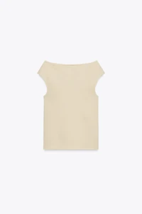 PLAIN KNIT BOAT NECK TOP