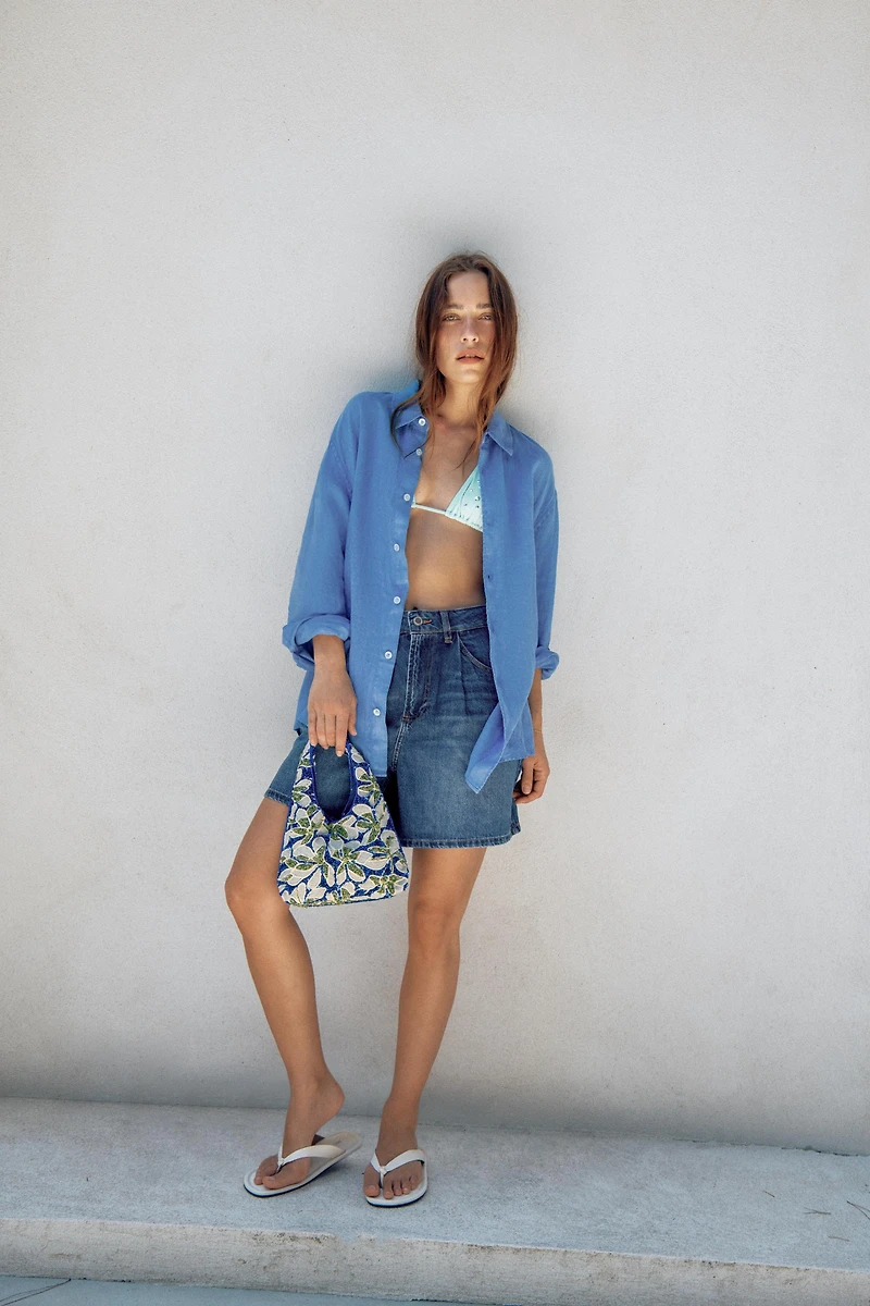 ZW COLLECTION HIGH-WAIST DENIM SHORTS