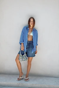 ZW COLLECTION HIGH-WAIST DENIM SHORTS