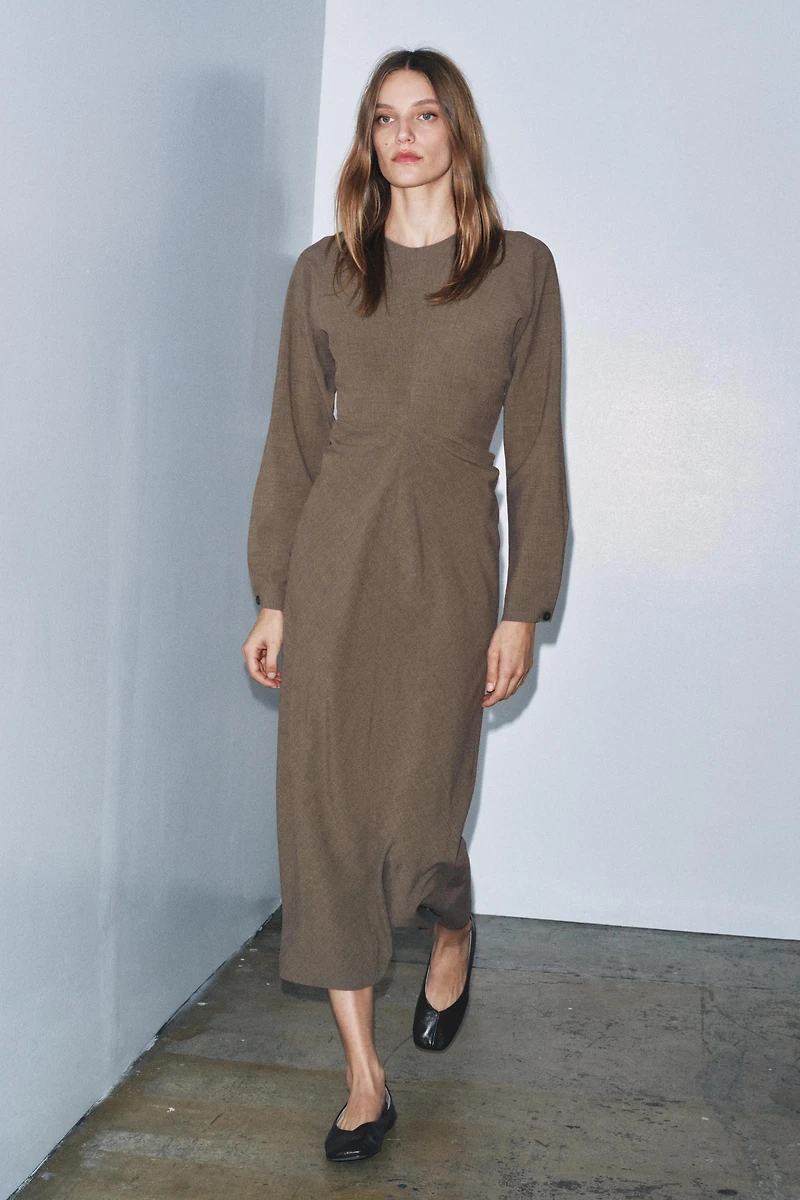 DRAPED MIDI DRESS ZW COLLECTION