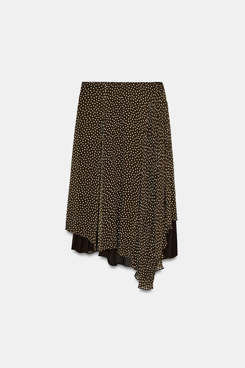 JUPE ASYMÉTRIQUE À POIS ZW COLLECTION