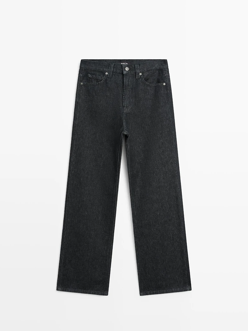 Jean large taille haute