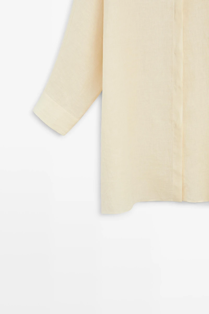100% linen short shirt dress