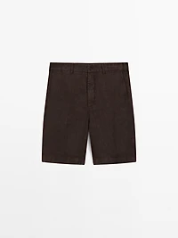 100% linen Bermuda shorts