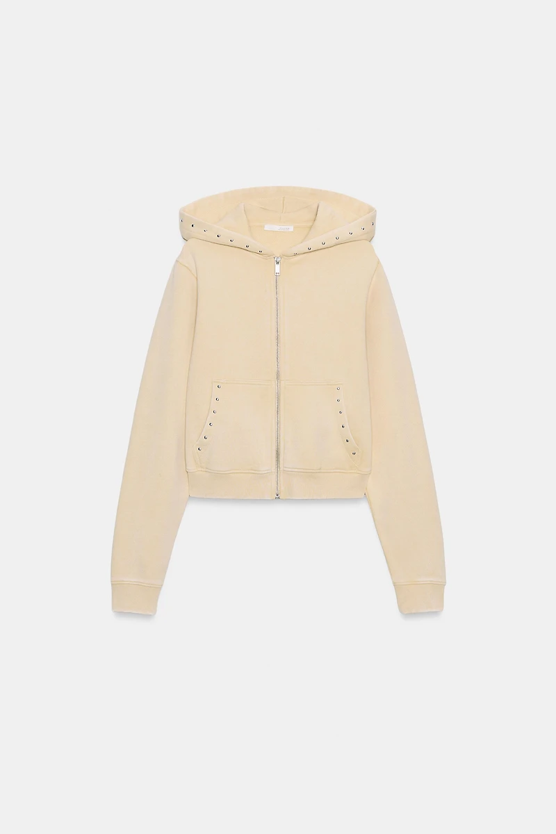 STUDDED HOODIE SWEATSHIRT
