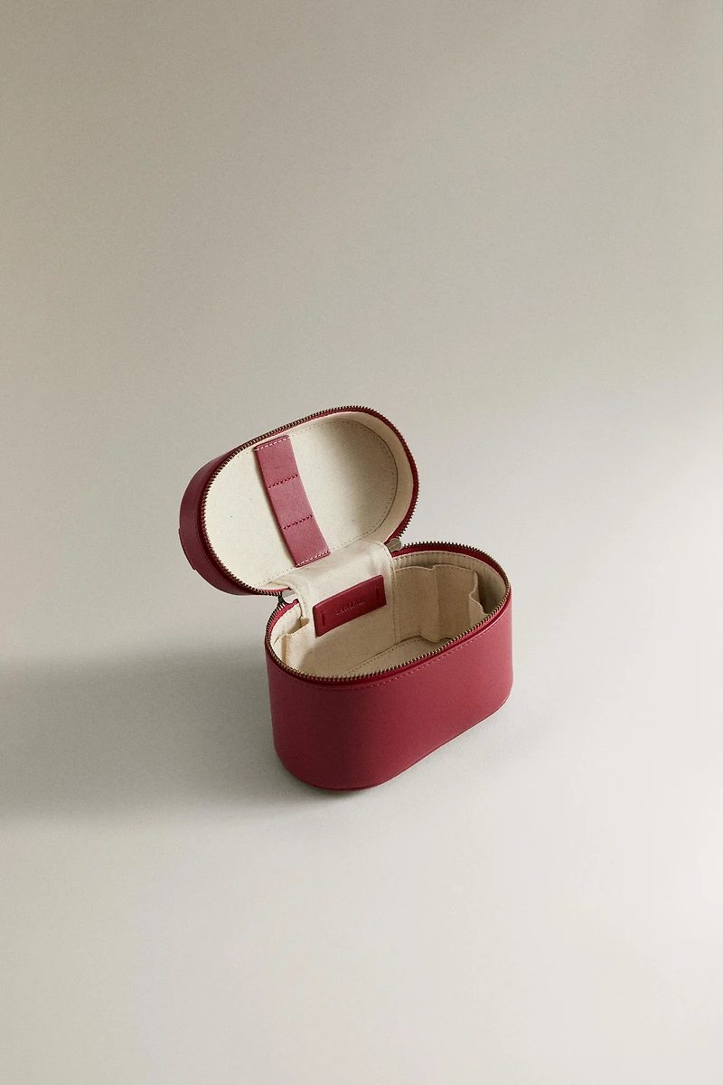 MINI RIGID LEATHER MAKEUP BAG