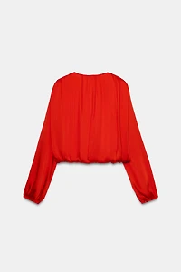 BLOUSE SATINÉE EFFET BALLON