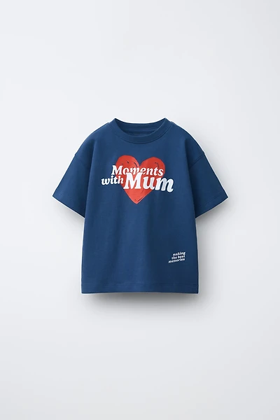 MOM AND DAD TEXT PRINT T-SHIRT