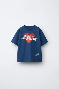 MOM AND DAD TEXT PRINT T-SHIRT