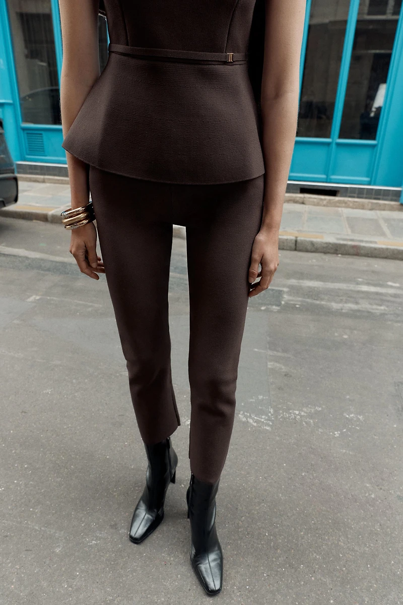 STRAIGHT LEG KNIT PANTS