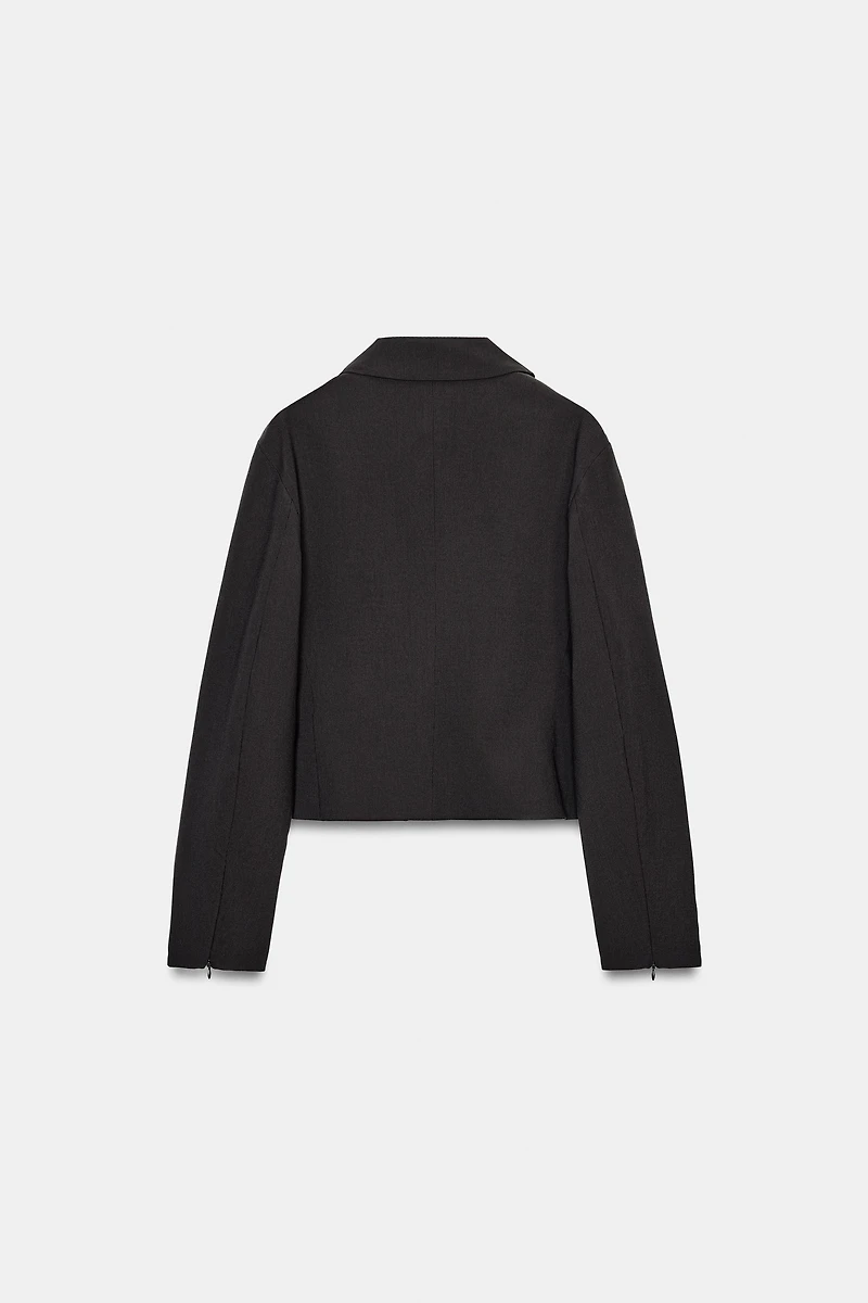 STRIPED ZIPPER JACKET