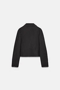 STRIPED ZIPPER JACKET