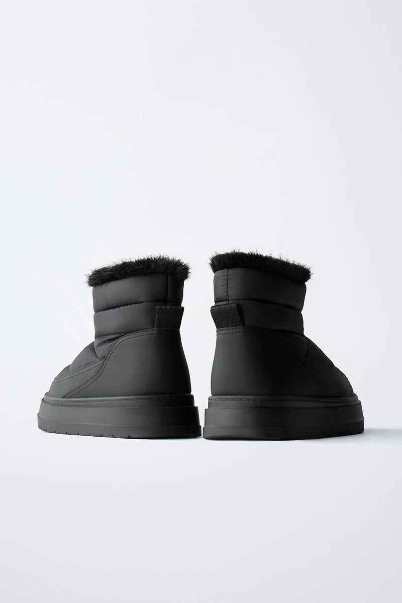 WATER REPELLENT QUILTED ANKLE BOOTS