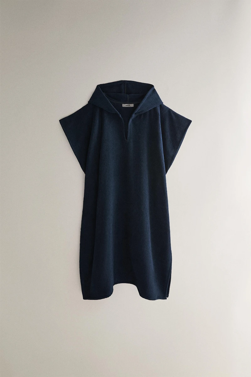 COTTON TERRYCLOTH BEACH PONCHO
