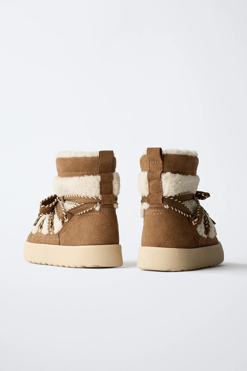 COMBINATION SHEARLING ANKLE BOOTS