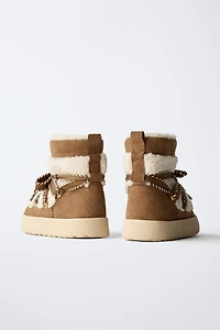 COMBINATION SHEARLING ANKLE BOOTS