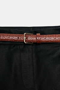 BELTED PLEATED SHORTS