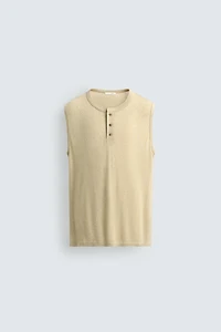 RELAXED FIT VISCOSE - LINEN TANK TOP