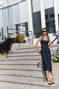 Z1975 STRAPPY DENIM MIDI DRESS