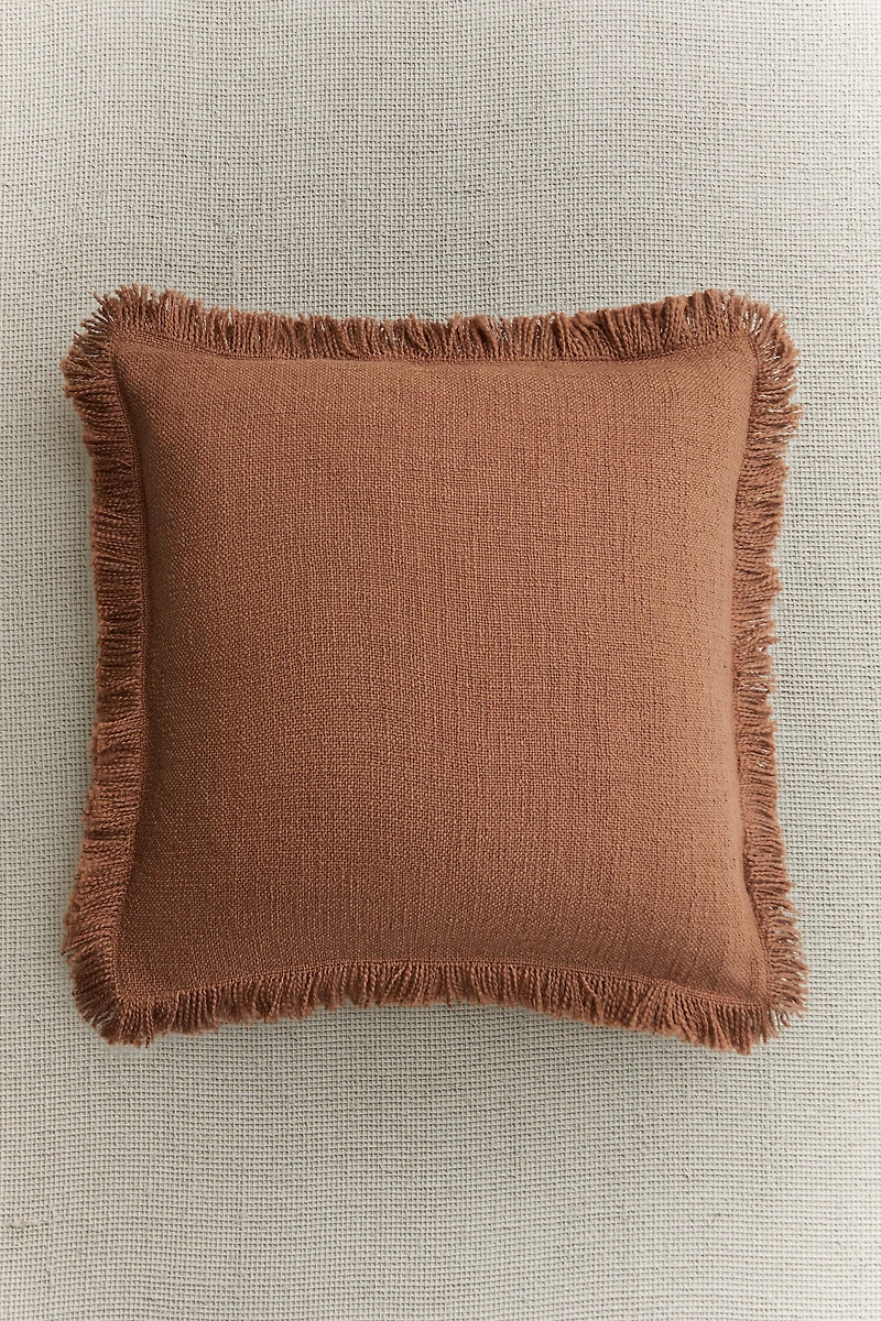 FRINGED THROW PILLOW COVER