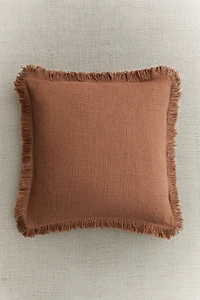 FRINGED THROW PILLOW COVER