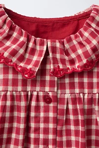 ROBE ET CULOTTE À CARREAUX AVEC DÉTAIL BRODÉ