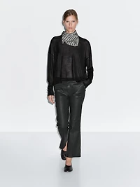 Flared cropped trousers