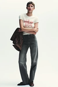 TRF HIGH WAIST WIDE LEG FULL LENGTH JEANS