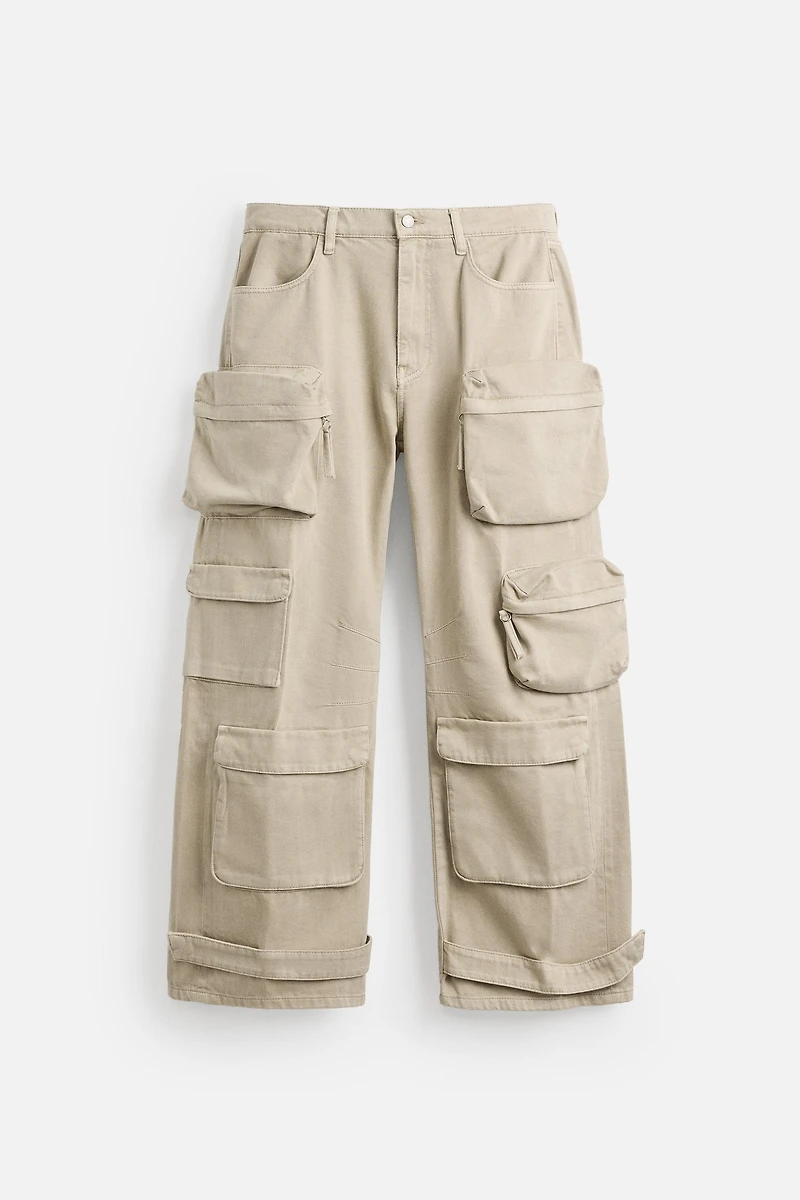 PANTALON CARGO EN DENIM AVEC POCHES