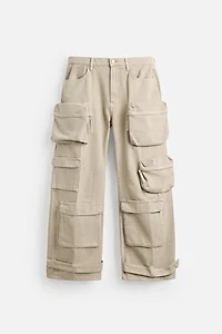 PANTALON CARGO EN DENIM AVEC POCHES