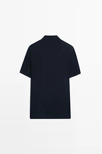 Polo zippé en mélange de laine