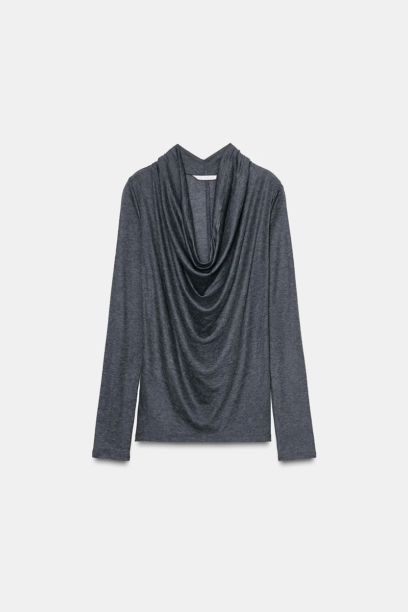 DRAPED LYOCELL T-SHIRT