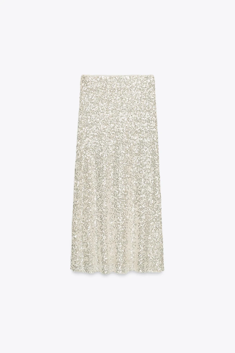 JUPE MI-LONGUE SEQUINS