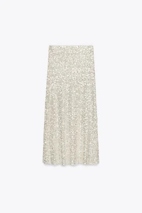 JUPE MI-LONGUE SEQUINS