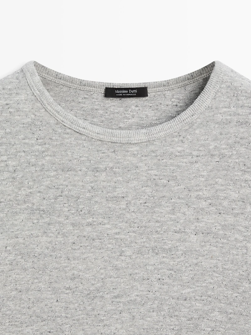 Long sleeve T-shirt with flecked detail