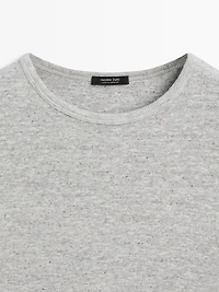 Long sleeve T-shirt with flecked detail